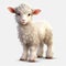 Realistic White Lamb With Horns - Free Psd File