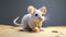 Realistic White Mouse Render With Soft Color Blending