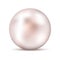 Realistic white pink pearl with shadow. Shiny oyster pearl for luxury accessories. Sphere shiny sea pearl.