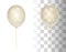 Realistic white shine transparent balloon isolated in the air