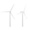 Realistic wind turbine generator vector illustration. Set alternative renewable power generation