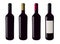 Realistic wine bottle illustration. Vector illustration. Different colors of stopper.