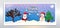 Realistic winter sale banner template with shopping bag & Santa clausSanta Claus with snowman abstract