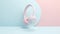 Realistic wireless earphones of trendy color.3d pastel colored background headphone element. Realistic object for music