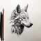 Realistic Wolf Head Drawing With Intricate Detailing