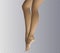 Realistic woman legs in profile isolated on the transparent background. Vector illustration of the elegant 3d girl bare
