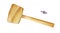 Realistic wooden mallet modern craft with handle of wood. Woodworking, metalworking, locksmith work tool isolated on white