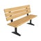 Realistic wooden park bench. Perspective view vector illustration.