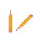Realistic wooden writing pencil vector icon.