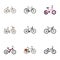 Realistic Working, Hybrid Velocipede, Extreme Biking And Other Vector Elements. Set Of Bike Realistic Symbols Also