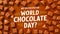 Realistic world chocolate day cocoa background