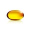 Realistic yellow gelatin capsule on white