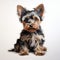 Realistic Yorkshire Terrier Painting On White Background