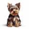 Realistic Yorkshire Terrier Puppy In 3d Style On White Background