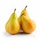 Realistic Zbrush Sculpture: Three Yellow Pears On White Background