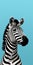 Realistic Zebra Portrait With Simple Background