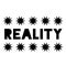 REALITY sign on white background