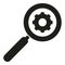 Realization gear magnifier icon simple vector. Mental balance search
