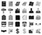 Realtor, agency black,monochrome icons in set collection for design. Buying and selling real estate vector symbol stock