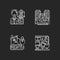 Realtor agency chalk white icons set on black background