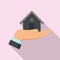 Realtor care house icon, flat style