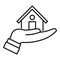 Realtor care house icon, outline style