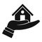 Realtor care house icon, simple style