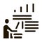 realtor with chart tells icon Vector Glyph Illustration