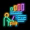realtor with chart tells neon glow icon illustration