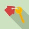 Realtor house key icon, flat style