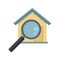 Realtor search house icon flat isolated vector