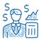 realtor transfers profit doodle icon hand drawn illustration