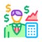 Realtor transfers profit icon vector outline illustration