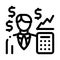 Realtor transfers profit icon vector outline illustration