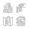 Realty purchasing types linear icons set