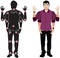 Realystic character in shirt, animation ready vector doll with separate joints. Gestures and joints