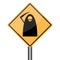 Reaper warning road sign, Death Danger sign