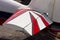 Rear aileron on acrobatic plane tail wing