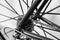 Rear bicycle wheel and racing gears