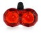 Rear bike lamp, plastic in a red color.