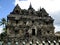 Rear front view of Sari Temple Candi is one of the Javanese heritage Buddhist rectangular temple at Kalasan, Sleman, Yogyakarta