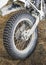 Rear motorcycle wheel with enduro tire