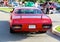 Rear of Red and Black 1968 Plymouth GTX