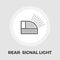 Rear signal light car icon flat