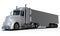 Rear view aluminum trailer truck front