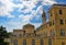 Rear view of the Cathedral of the Infant Jesus of Prague Cathedral school, Arenzano, Liguria, Italy.