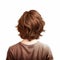 Rear View Of Paul\\\'s Brown Shoulder Length Wig - Watercolour White Background Clipart