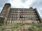 Rear view of a Victorian stone mill near, Bradford Road, Brighouse, UK