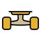 Rear wheels skateboard icon, outline style