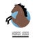 Rearing Sorrel Horse Logo